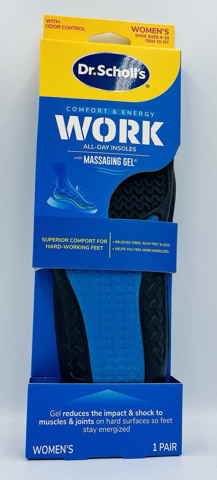 3 Pairs: Dr Scholl's Work Massaging Gel Insole Women's Size 6-10 (0646) E5A