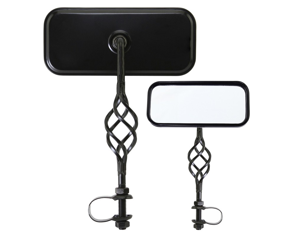 Two Bike Rectangle Cage Mirror All Black.