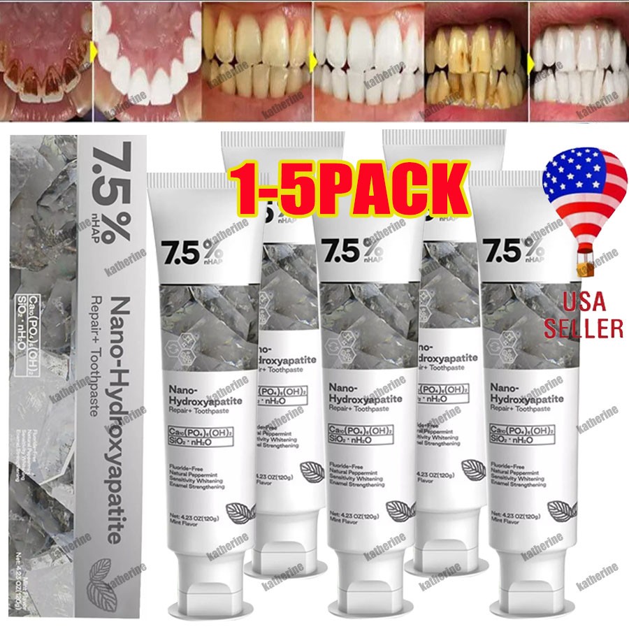 7.5% Hydroxyapatite Toothpaste Remove Yellow Tooth Stains For Sensitive Teeth~👍