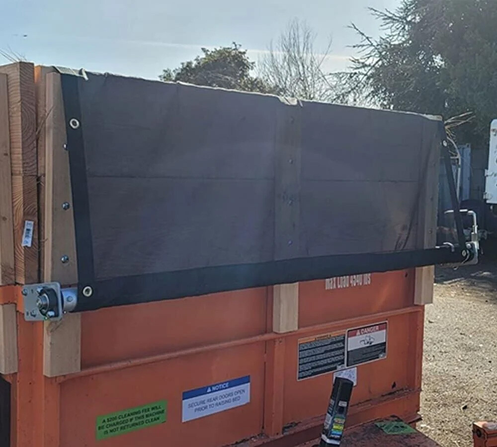 Dump Truck & Trailer Tarp Kit with 8' x 12' PVC Double Pocket Mesh Tarp