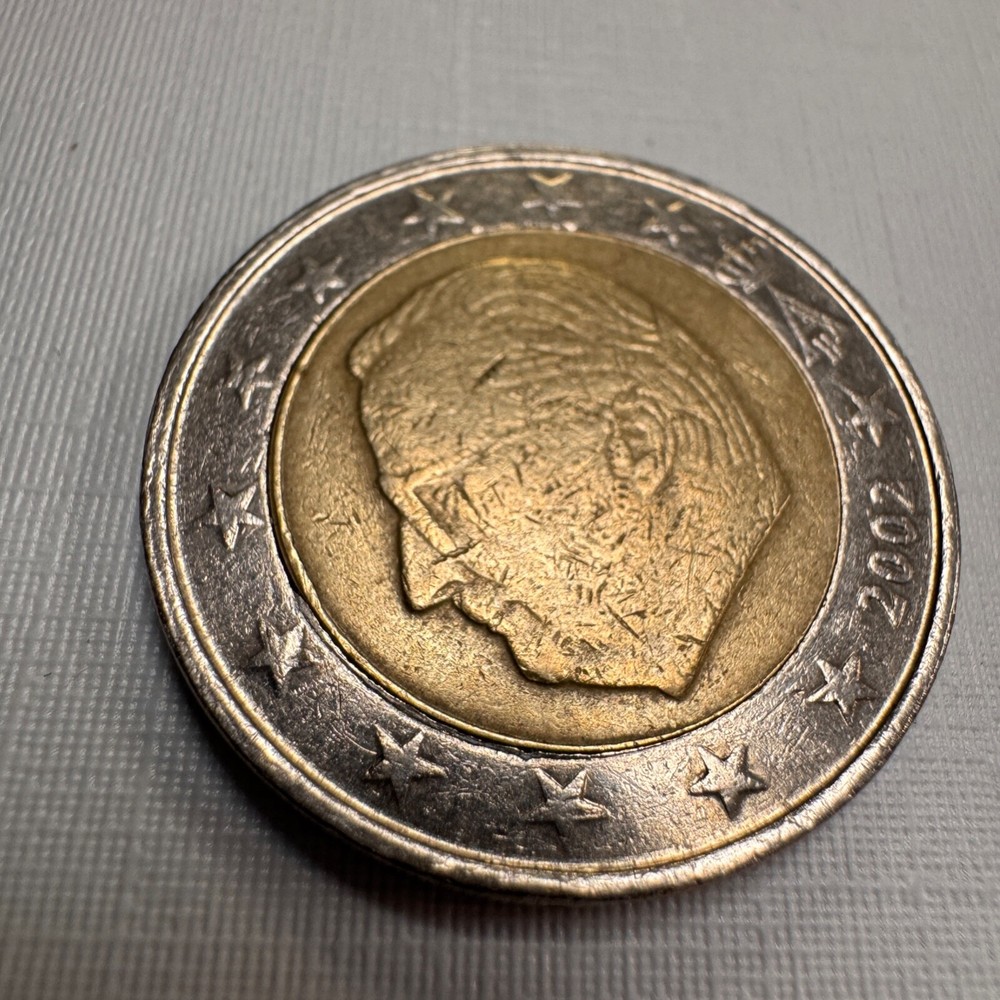2 euro coin, Belgium, 2002. With Mint Errors