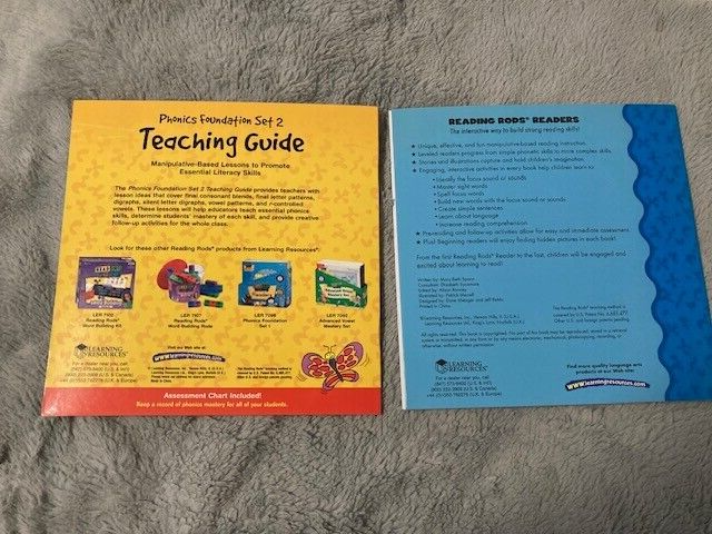 Learning Resources Reading Rods Readers SET 2 - Teaching Guide & Review Book