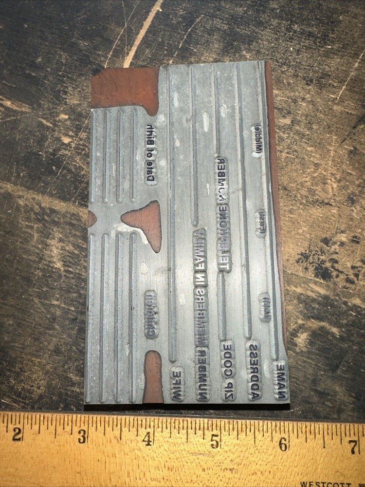 Printing Block “ Business Form Document “ Name, Address, DOB, Zip Code Etc.￼