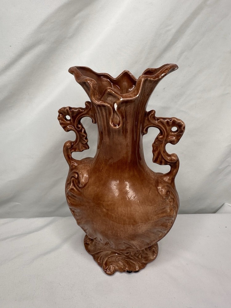 Porcelain Scroll Handles Vase Read Description