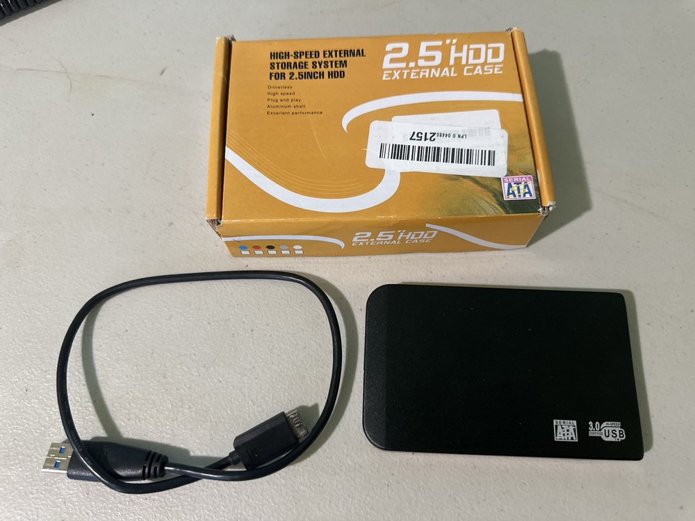 2.5 HDD External case  high speed external storage system for 2.5in HDD Untested