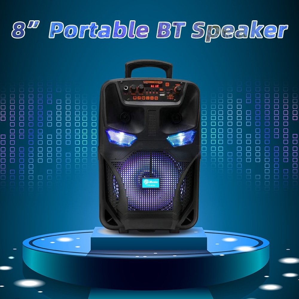 Portable Bluetooth Speaker Subwoofer Remote Control Built-in Micr Rechargeable