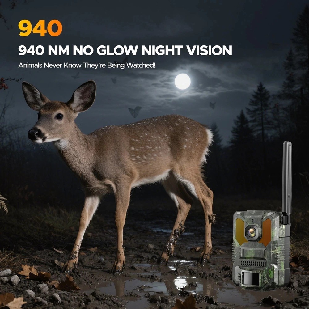 Cellular Trail Camera, 3rd Gen Solar Powered Game Cameras with Motion Activated