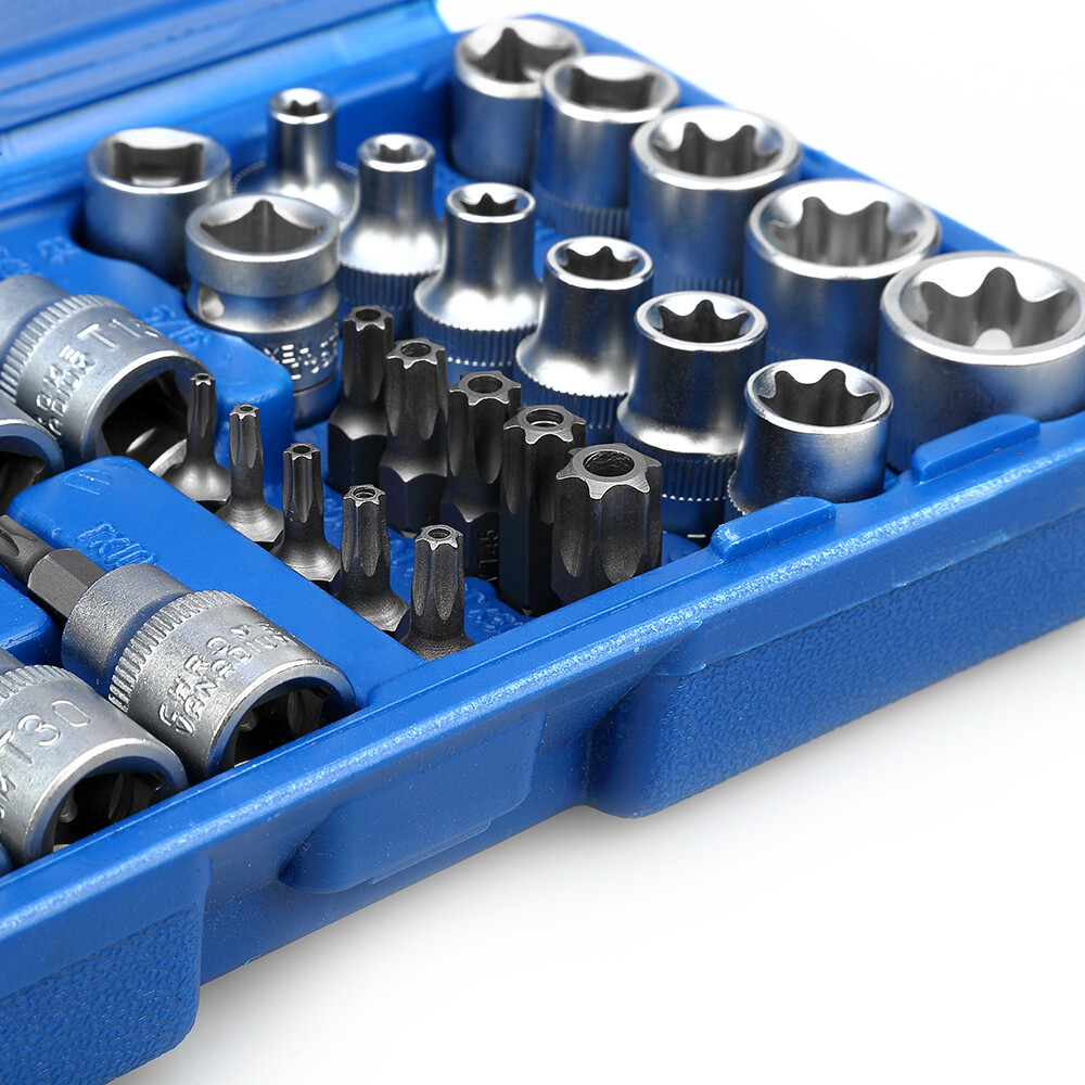 3/8" Drive Security Torx Star E Socket Bit Set Tamper Proof Garage Tool Kits 34X