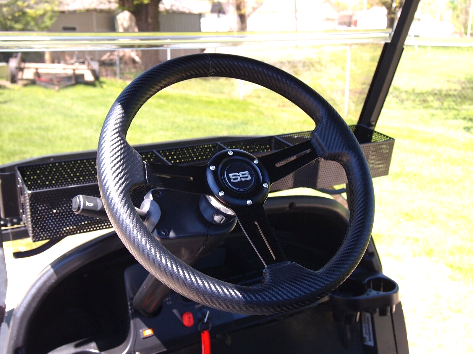 Carbon Fiber Wrapped Golf Cart Steering Wheel for EZGO Yamaha and Club Car