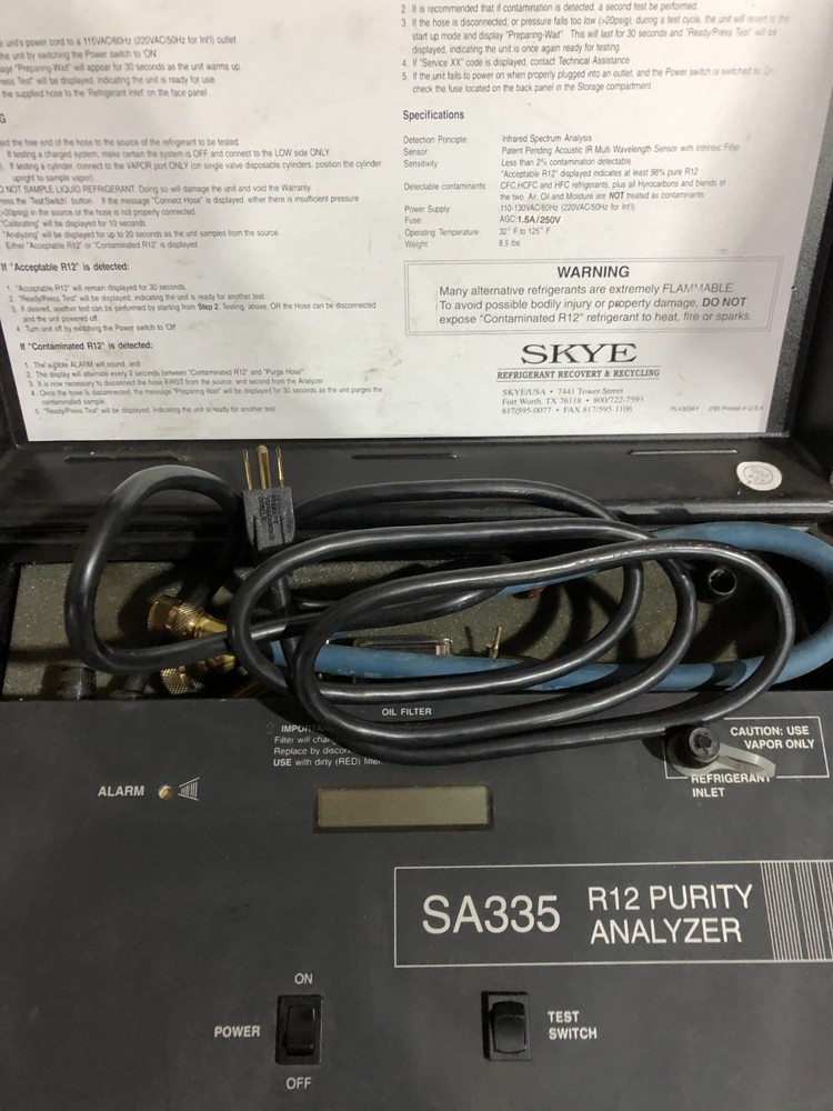 Skye SA335 R12 Purity Analyzer - Tested