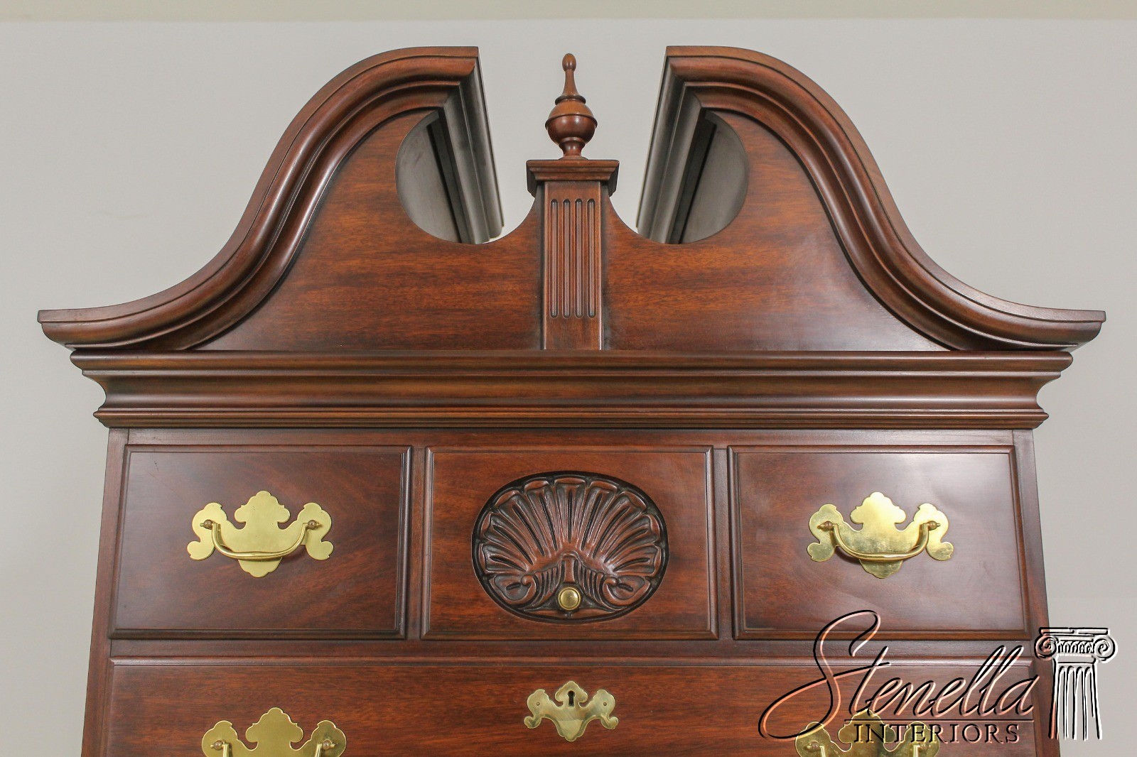 LF58143: HENKEL HARRIS 3 Part Queen Anne Mahogany Highboy