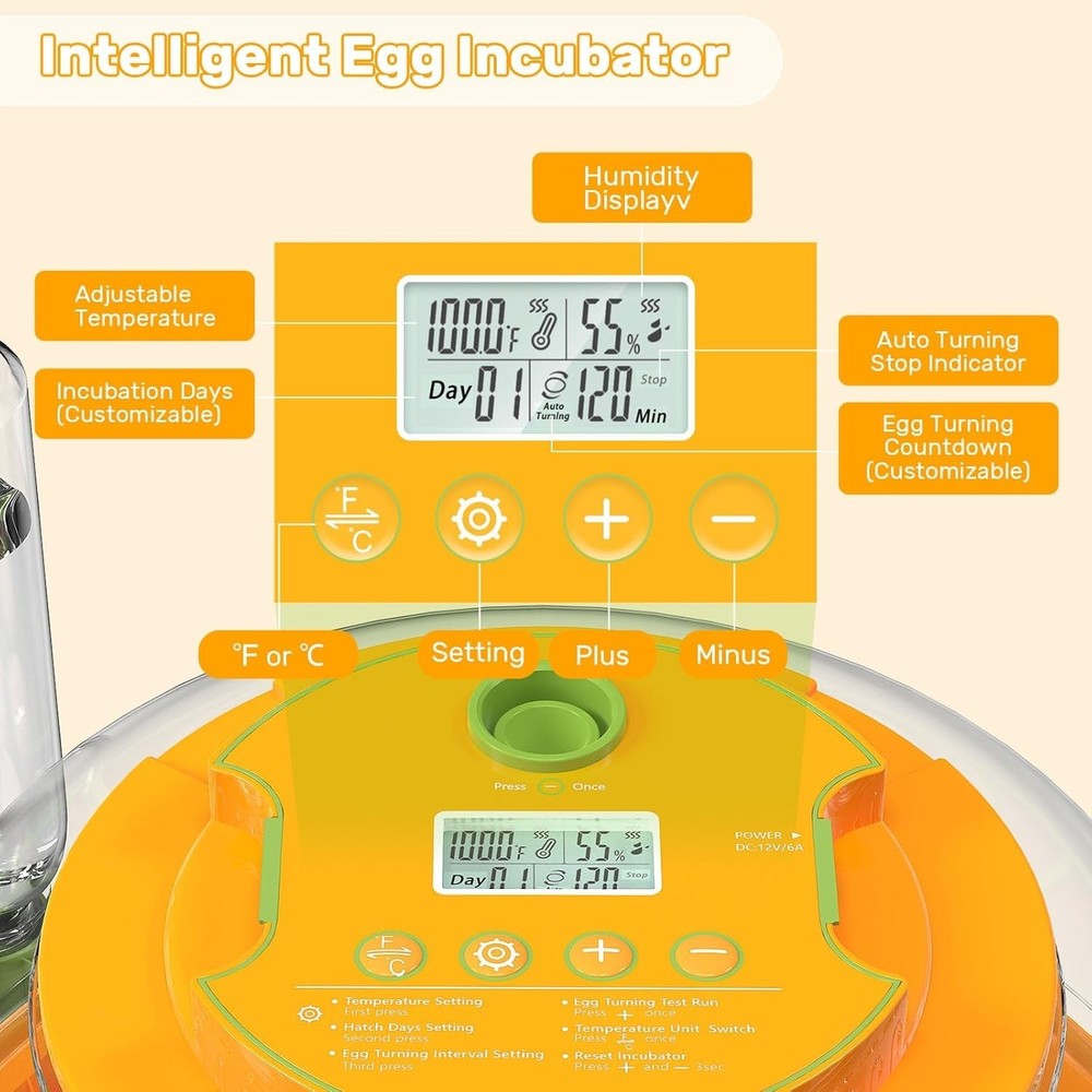 18 Egg Incubators for Hatching Eggs, Egg Incubator Incubator with Automatic Turn
