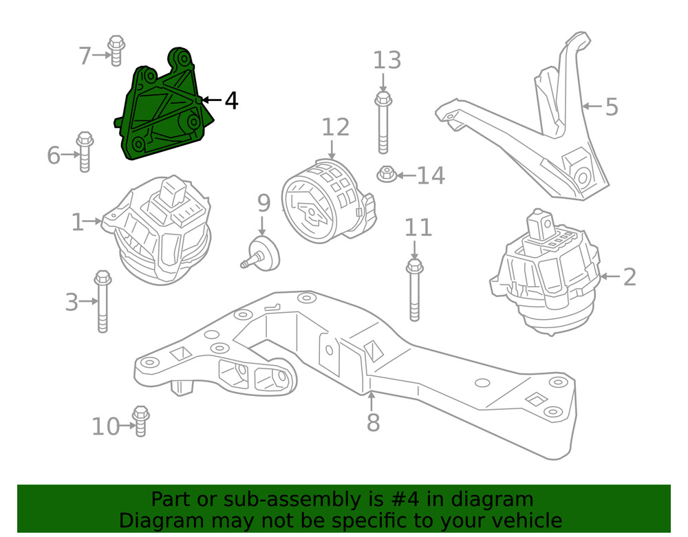 Genuine BMW Engine Bracket 22-11-9-844-628