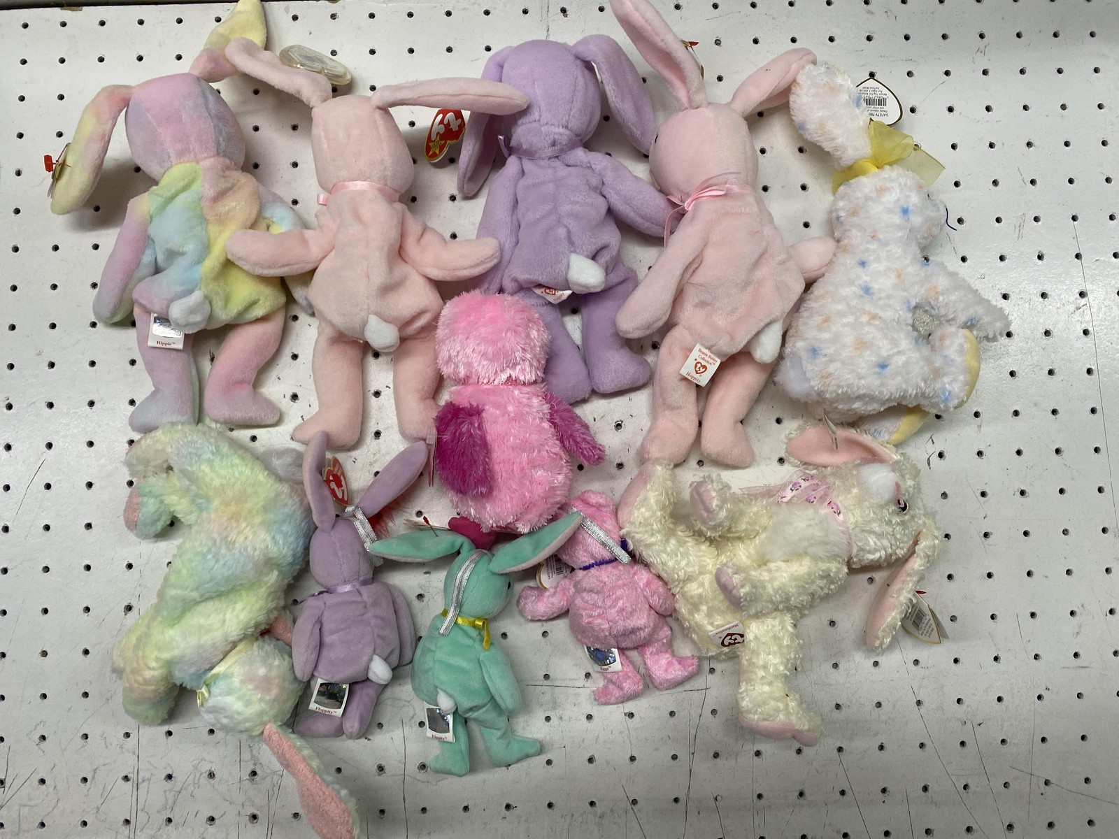 Vintage Ty Easter Bunny Chick Bear Plush Lot 11 Small Pastel Stuffed Animal Toys
