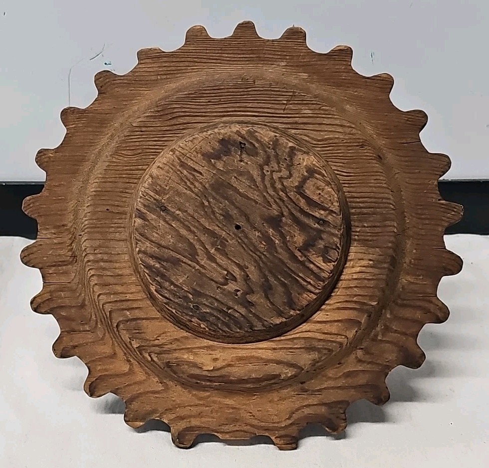 Antique Industrial Wood Foundry Casting Pattern Mold Gear Cog Sprocket Steampunk