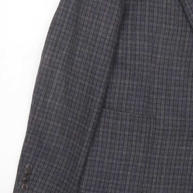 NEXT Mens Grey Plaid Wool Blend Suit Jacket Size 42