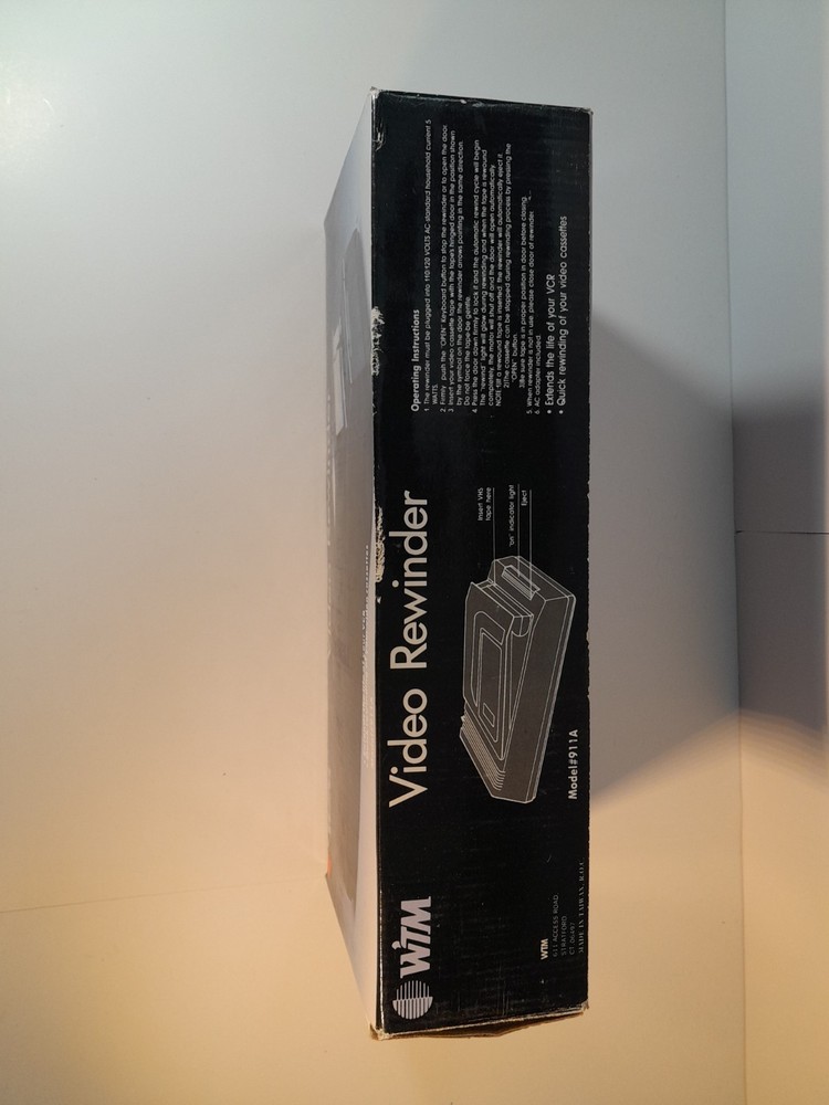 WTM VHS Video Rewinder w/ AUTO STOP & EJECT (Model: 911A) AC Powered DESCRIPTION