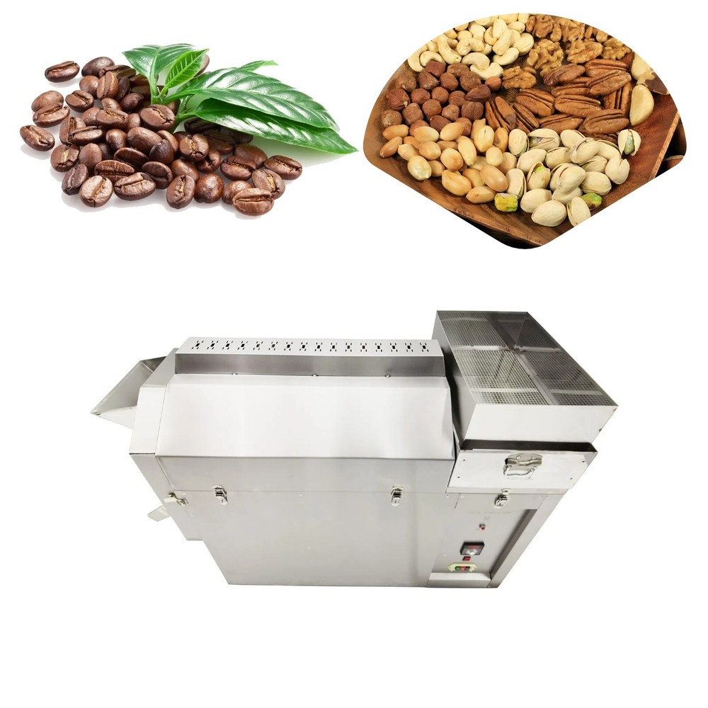 Coffee Bean Nut Dried Fruit Roaster Roller Roasting Machine Electric Heating
