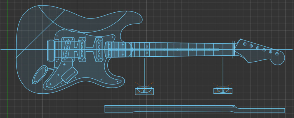 Strat 25.5" Full Template Set 0.50" MDF