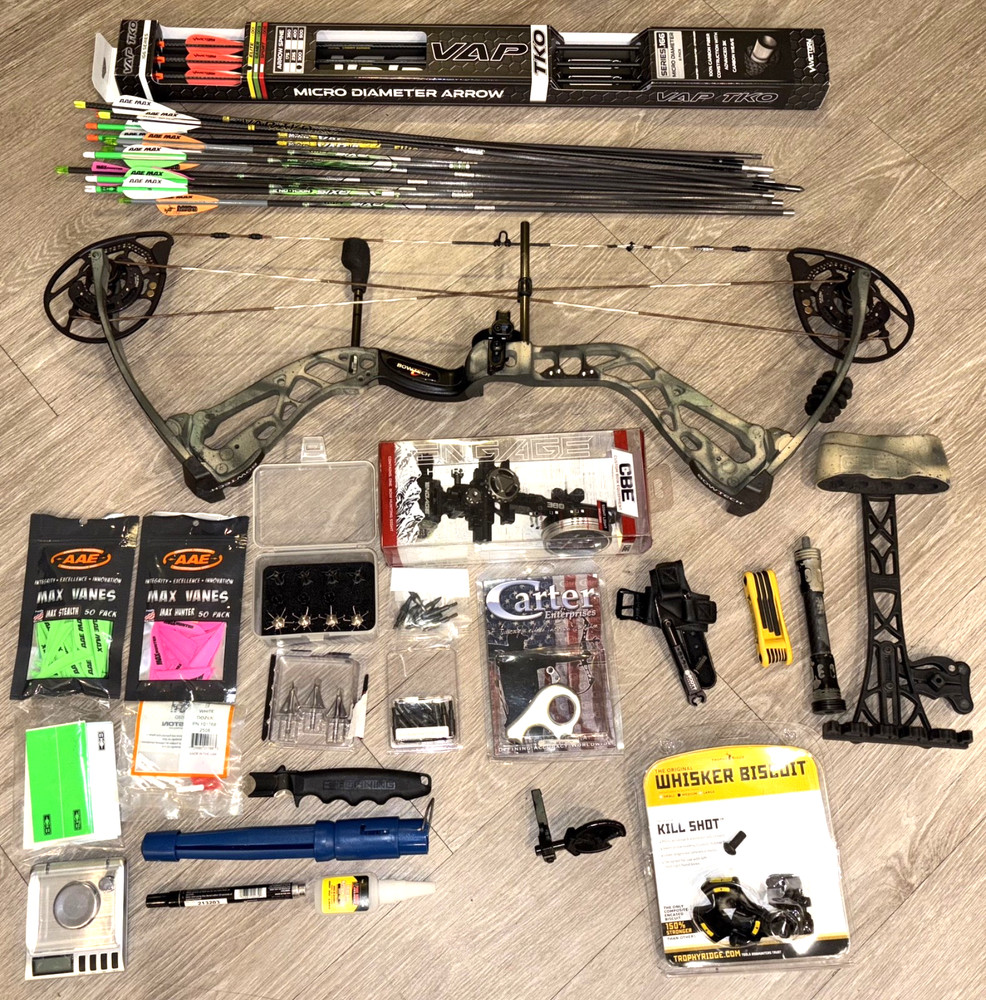 Bowtech Amplify Compound Bow, Nock On Silverback Release, VAP TKO Arrows, & MORE
