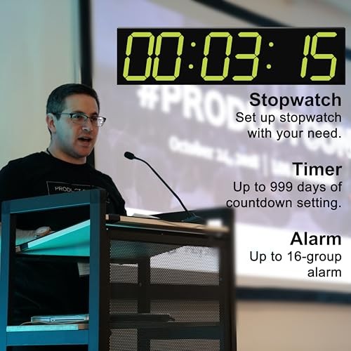 Digital Wall Clock, Oversize Digital Clock with Auto Dimmer, Huge Yellow