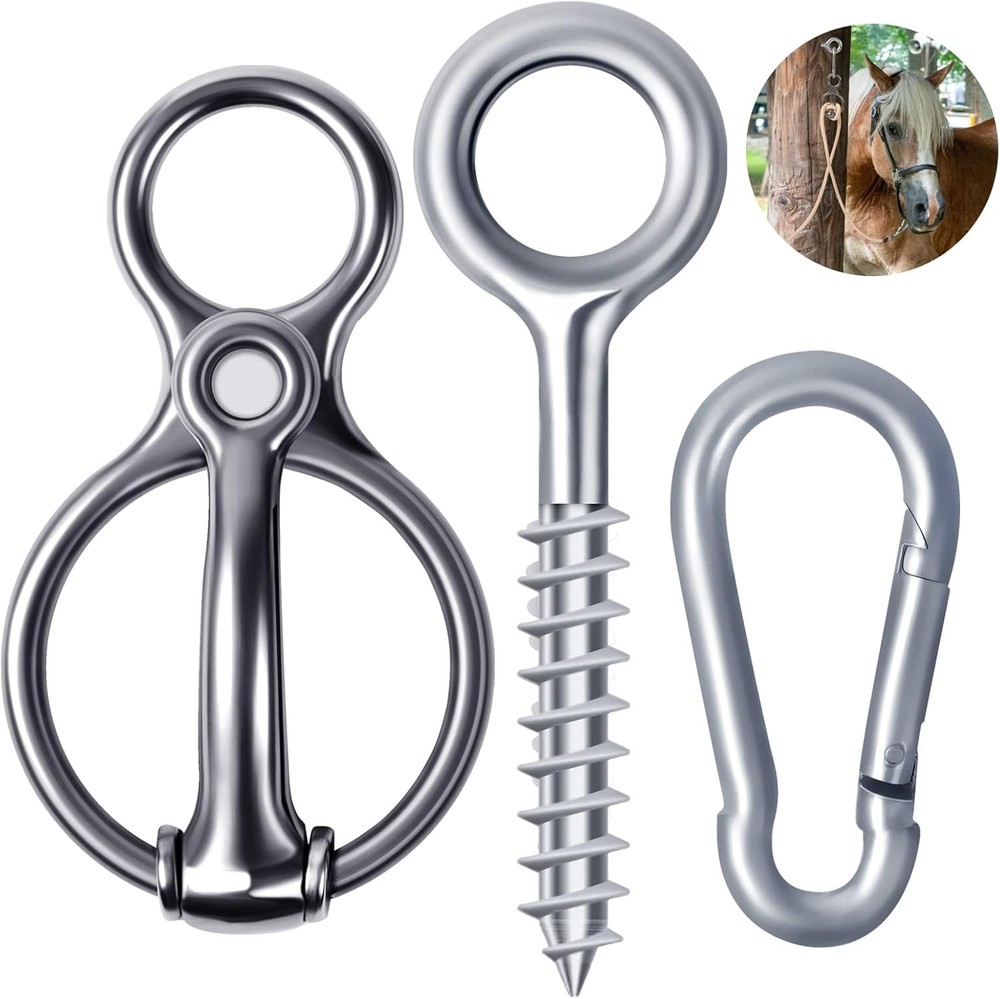 Horse Tie Ring Blocker Stainless Steel Prevents Pulling Back