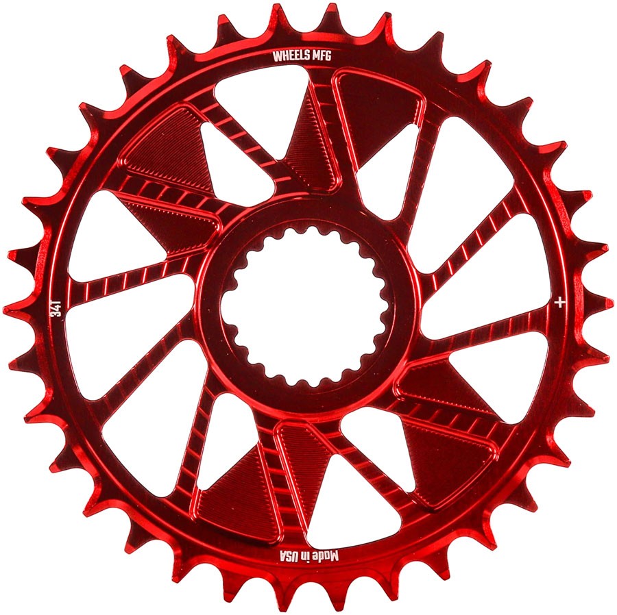 34T Direct Mount Chainring - 7075 Aluminum, Hyperglide+ Compatible, Red
