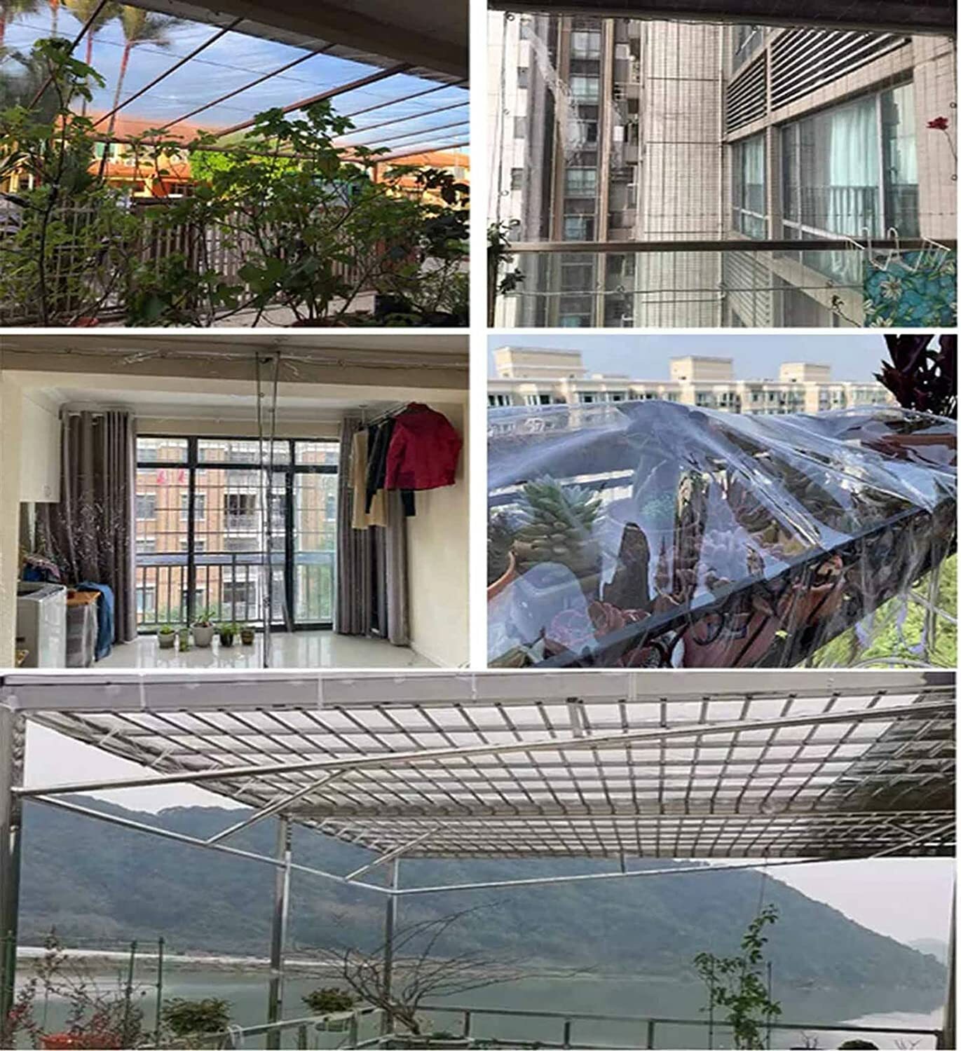 Clear Tarpaulin Waterproof Heavy Duty Transparent PVC Tarp with Eyelets Outdoor