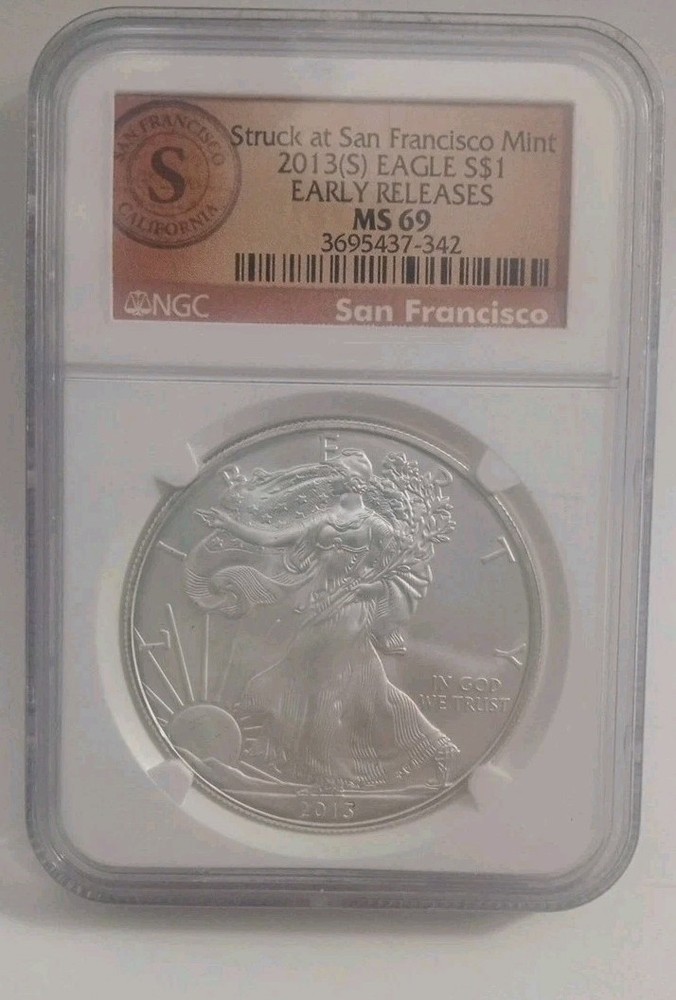 2013 W Silver Eagle Dollar MS69 Early Releases NGC Certified