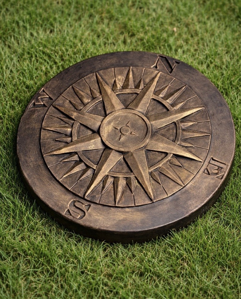 Compass Nautical Cement Stepping Stone