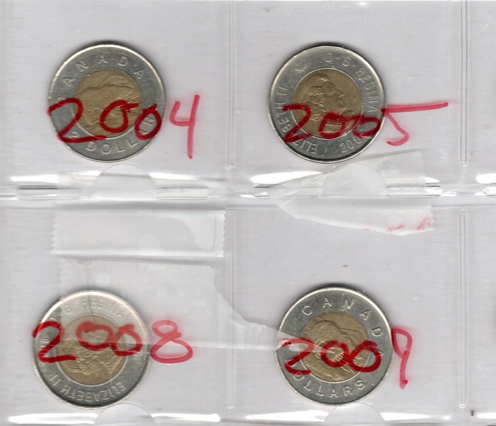1996-2015 CANADA TWO $ COINS 18 DIFFERENT MOST HIGH CONDITION
