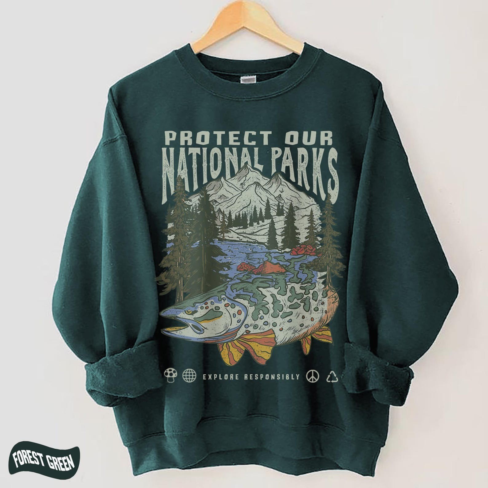 Vintage Protect Our National Parks Sweatshirt Travel Gift Trip Souvenir Tee