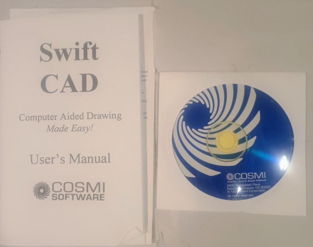 Swift CAD Computer Aided Drawing SW for Windows - Original Package, Excellent