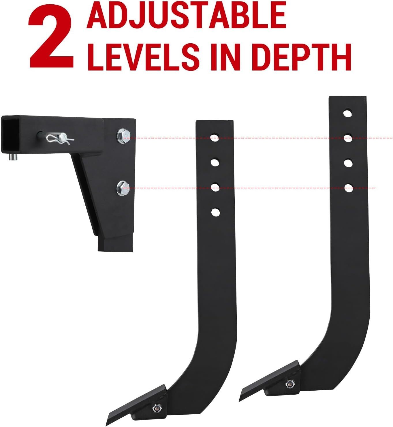 18'' Shank Middle Buster Plow Hitch Mounted Ripper w/ 2" Receiver for ATVs/UTVs