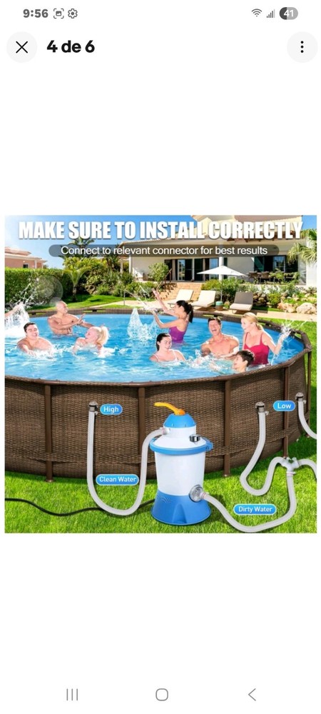1000 GPH Pool Sand Filter Pump for above Ground Pools, Pool Sand Pump with Timer