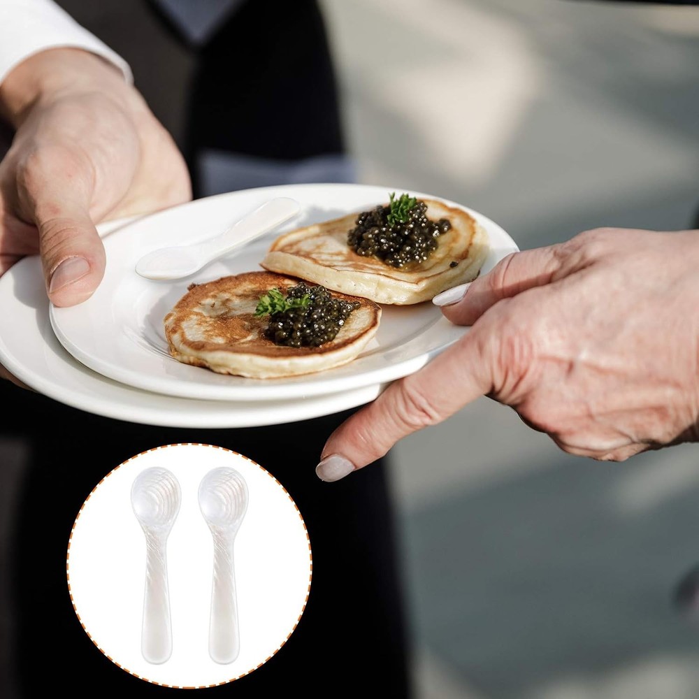 Handcrafted Round Handle Caviar Spoons - 2.75 Inch