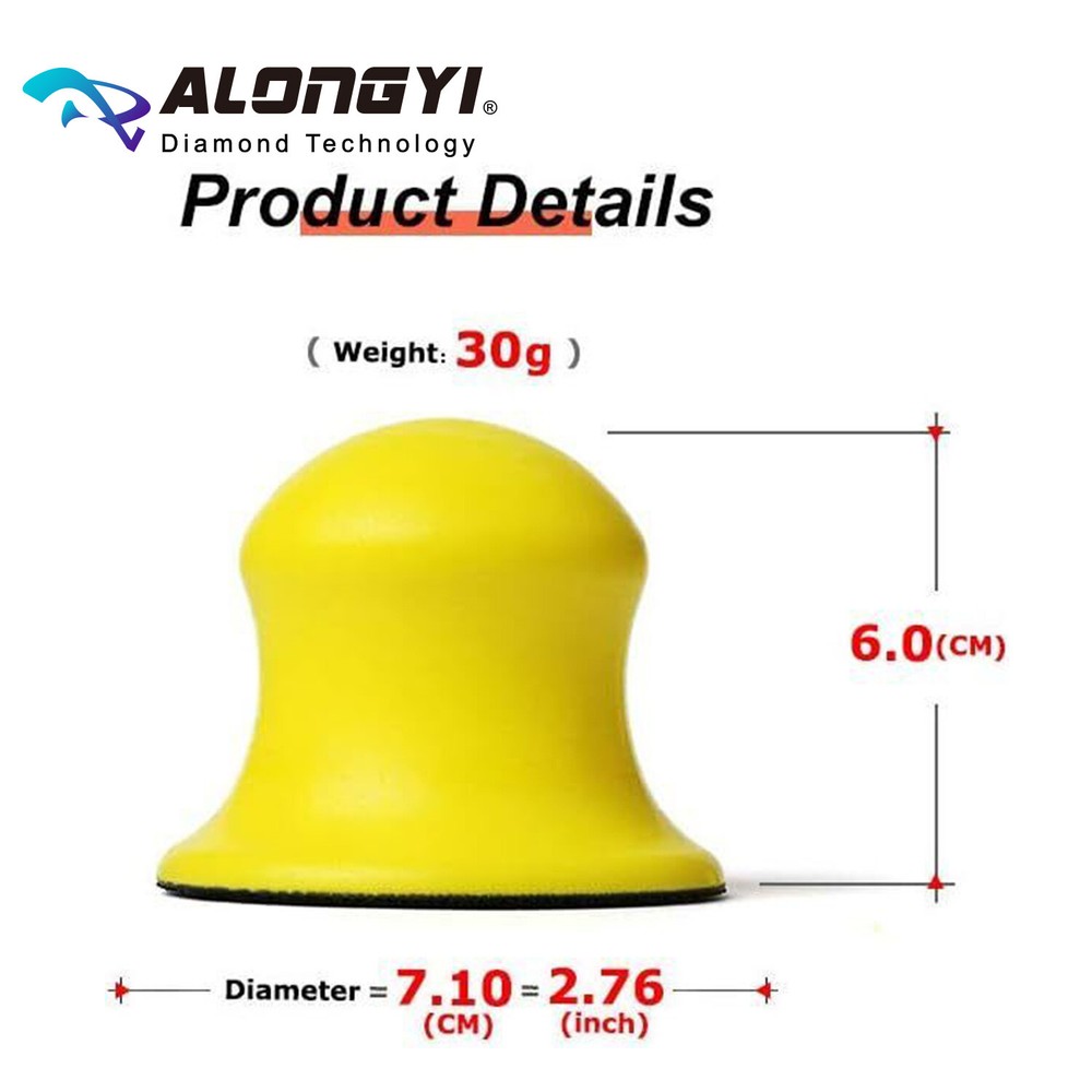 2-PCS Round Hand Sanding Block for 3" Hook and Loop Random Orbital Sander