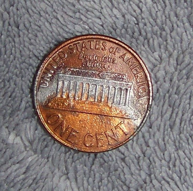 1989 D 1C PARTIAL COPPER LAYER MISSING REVERSE
