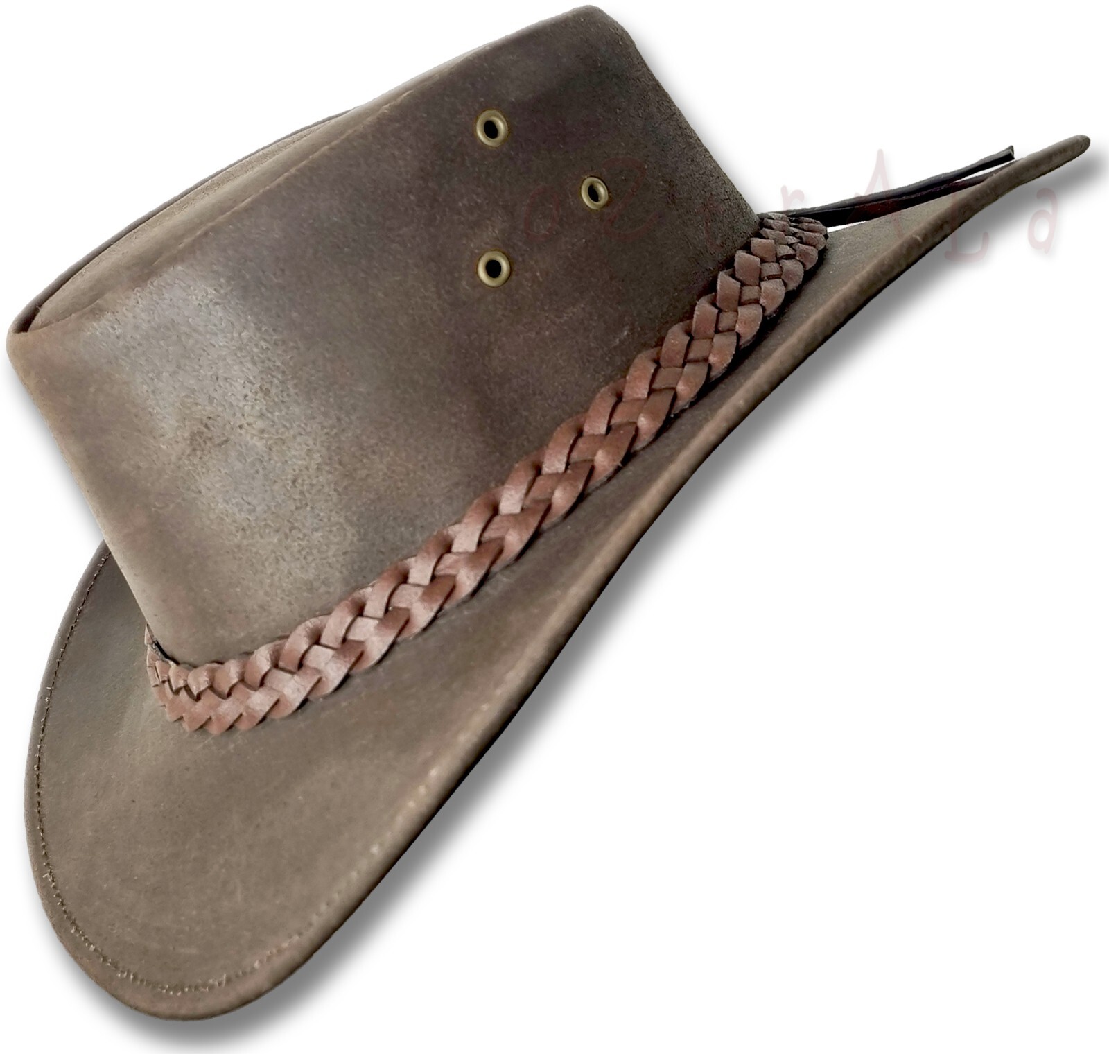 【oZtrALa】Australian OIL LEATHER Hat Outback Men Bush Jacaru Cowboy AUSSIE Fedora
