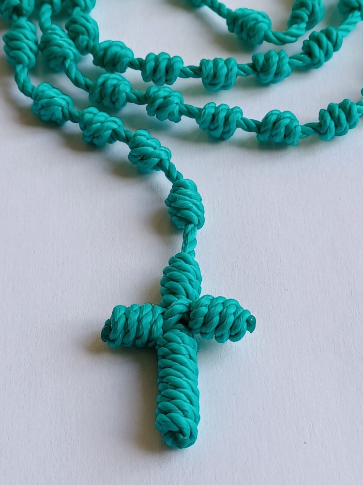 Nylon Rosary Knotted Cord Turquoise