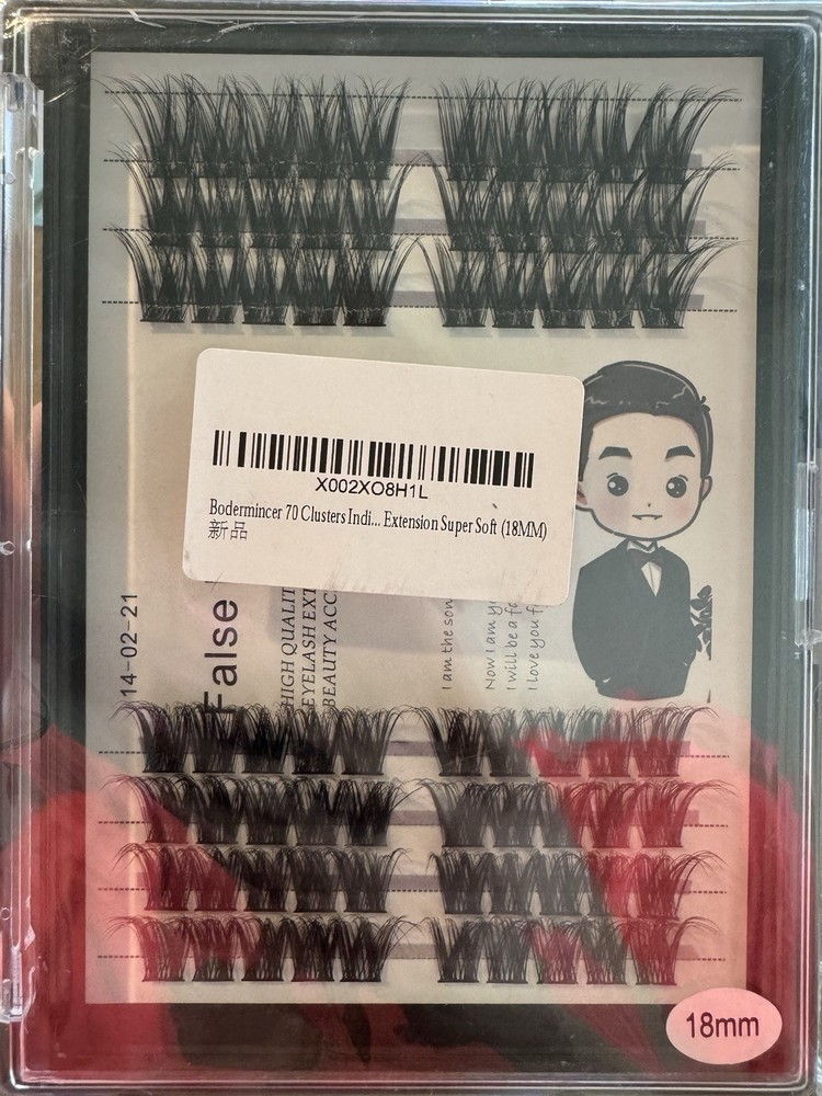 Bodermincer 70pcs D Curl DIY Segmented Cluster Eyelash Extension 18MM Black