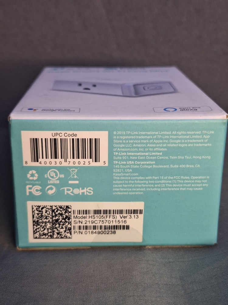 Kasa Smart Wi-Fi Plug Mini by TP-Link - White Model HS105