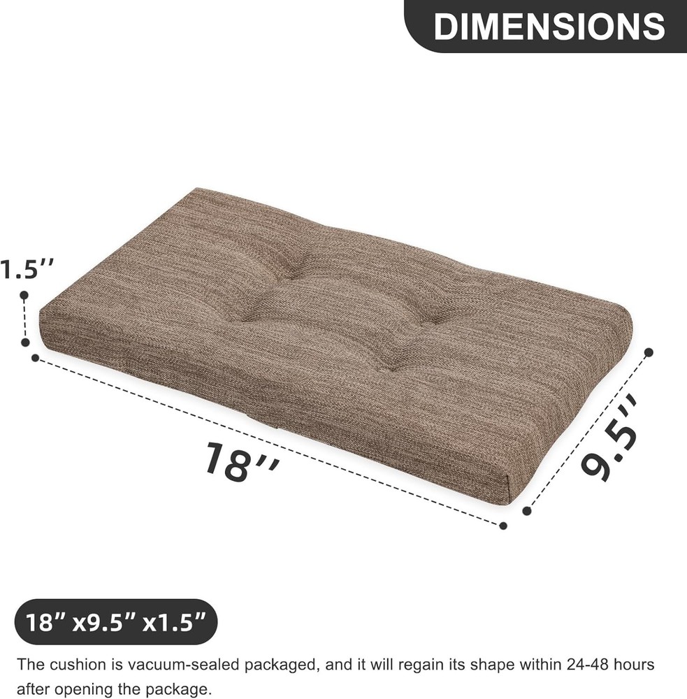 Set of 2 Memory Foam Stool Cushion Rectangular Dual-Layer Design Saddle Stool