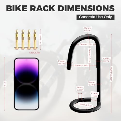 330LB Bike Rack Garage, 2 Pack Bike Wall Mount/Bike Ceiling X-Large Black