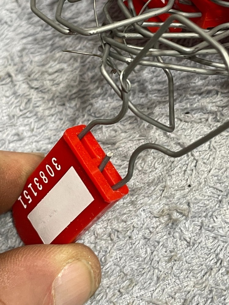 Lot 50 LOCK OUT TAGS Red Numbered MULTIPLES AVAILABLE Electric Meter Security