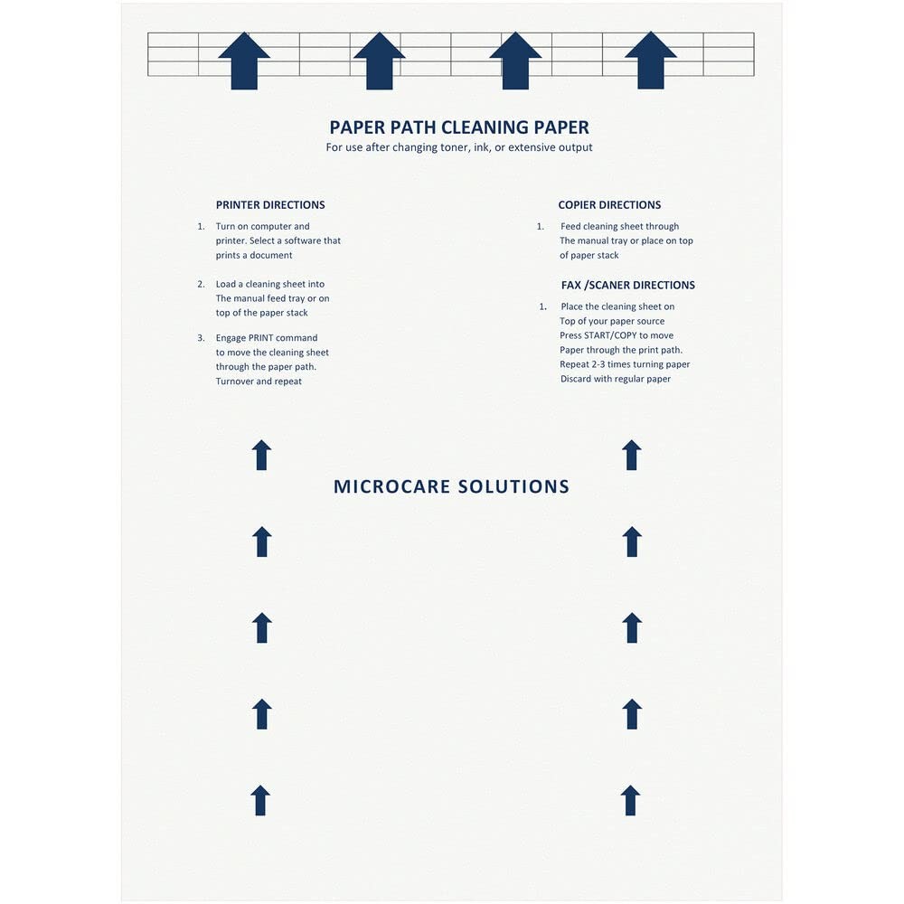 Laser & Inkjet Printer Cleaning Sheet (8.5 x 11) 10 Sheets
