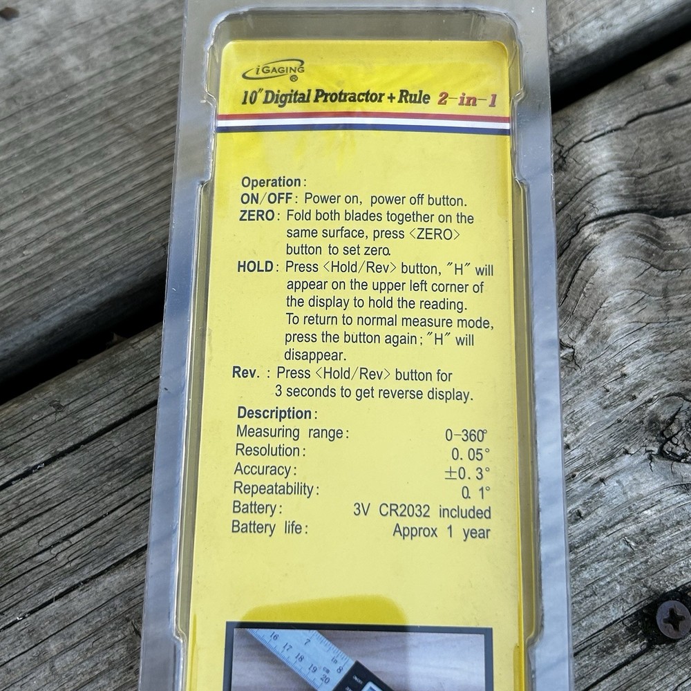 iGaging 8" 2-in-1 Digital Protractor & Angle Rule - New