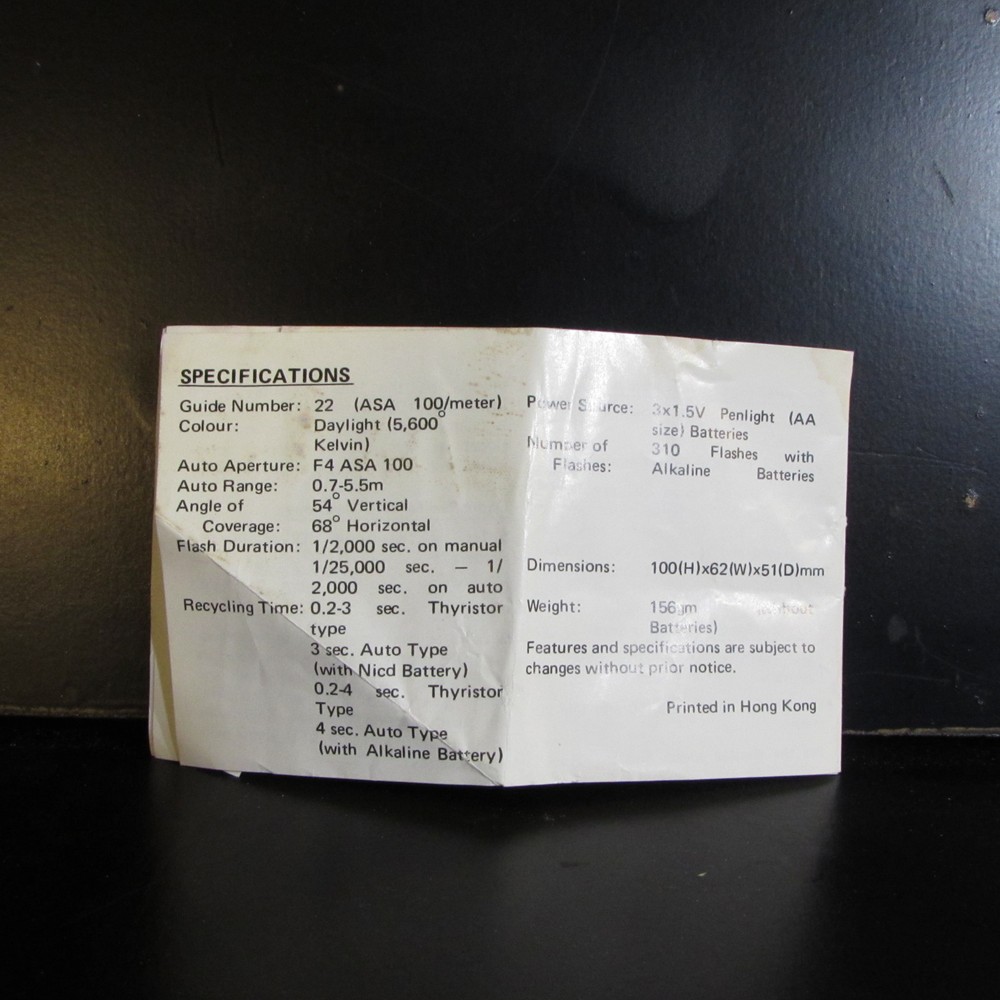 Computerised Thyristor Dedicated Flash Instructional Manual O401353