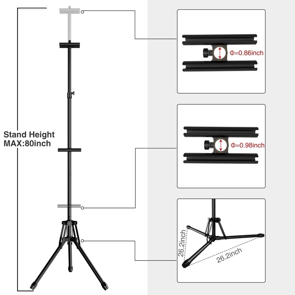 Poster Stand for Display, 80'' Adjustable Sign Stand Tripod, Retractable Post...