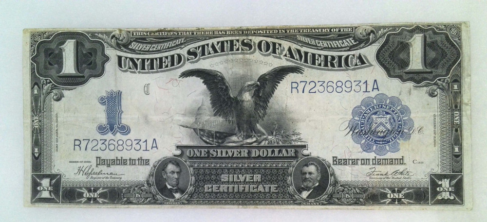 1899 Black Eagle $1 Silver Certificate Fr. 236 Speelman, White